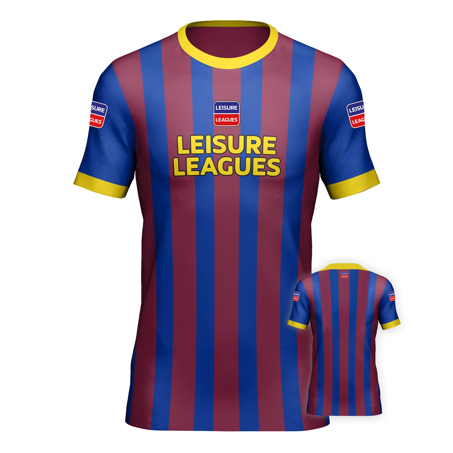 Football Shirt Leisure Leagues Kit Team Tshirt Barca Claret & Blue