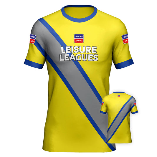 Football Shirt Leisure Leagues Kit Team Tshirt Silverline Yellow